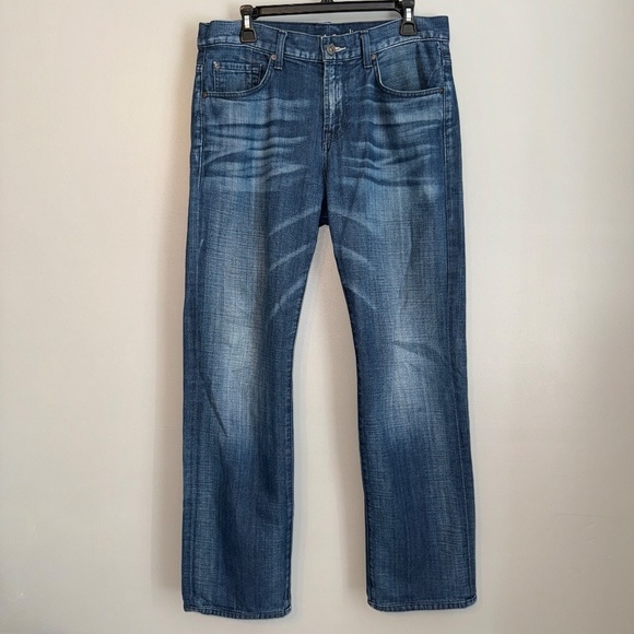 7 For All Mankind Slimmy Luxe Performance Plus Tapered Jeans Size 33 x 31 - Picture 2 of 7